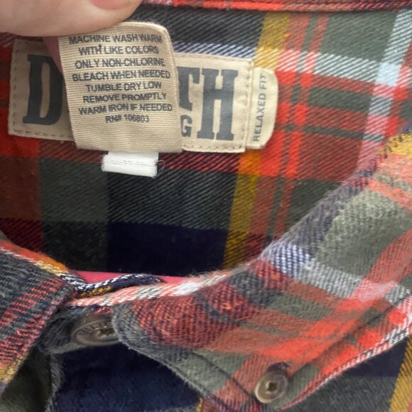 Duluth Trading Co. Mens Relaxed Fit Flannel Shirt 2XL Plaid Long Sleeve Cotton C - Picture 3 of 9